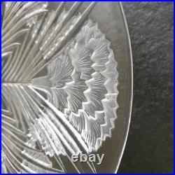Plat coupe rene lalique france oeillets verre art deco no pierre d avesn