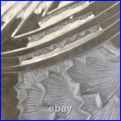 Plat coupe rene lalique france oeillets verre art deco no pierre d avesn