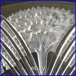 Plat coupe rene lalique france oeillets verre art deco no pierre d avesn