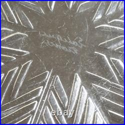 Plat coupe rene lalique france oeillets verre art deco no pierre d avesn