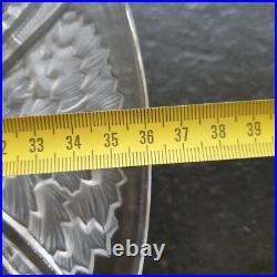 Plat coupe rene lalique france oeillets verre art deco no pierre d avesn