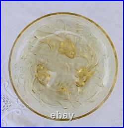 Plat en verre moulé à décor de poissons Art Déco 30 50 VERLYS France signé