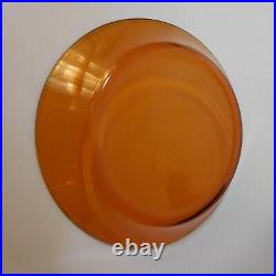 Plat rond vide-poche art déco verre orange design vintage Duralex France N8434