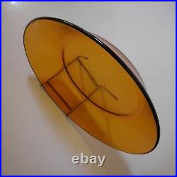 Plat rond vide-poche art déco verre orange design vintage Duralex France N8434