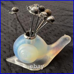 Porte Pique escargots Verre Opalescent Vintage Art deco