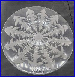 R. LALIQUE Plat en Verre ART DECO signé Modèle PISSENLITS 31cm
