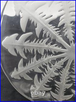 R. LALIQUE Plat en Verre ART DECO signé Modèle PISSENLITS 31cm