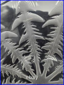 R. LALIQUE Plat en Verre ART DECO signé Modèle PISSENLITS 31cm