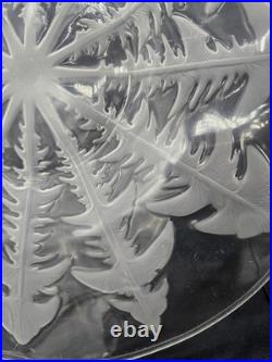 R. LALIQUE Plat en Verre ART DECO signé Modèle PISSENLITS 31cm
