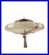 RARE Sublime Lampe Suspendue en Verre Art Déco Beige Effet Marbre 1930-40 s
