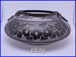 RARE vase Art déco signé D'ARGYL. Verre. France. Original