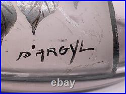 RARE vase Art déco signé D'ARGYL. Verre. France. Original