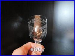 Rare 6 verres 5 eau 1 vin cristal Art déco Nouveau Gavé fleur Saint ST Louis