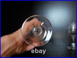 Rare 6 verres 5 eau 1 vin cristal Art déco Nouveau Gavé fleur Saint ST Louis