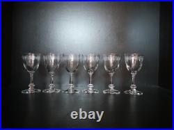 Rare 6 verres à vin en cristal Art déco Nouveau Gavé fleur Saint ST Louis