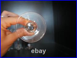 Rare 6 verres à vin en cristal Art déco Nouveau Gavé fleur Saint ST Louis
