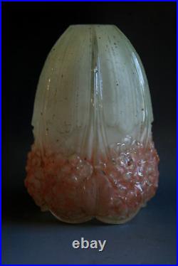 Rare Abat-jour Art Deco Muller Freres Pour Abat-jour En Verre Vincent Hettier