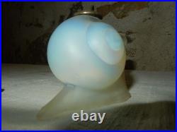 Rare Escargot Sabino Art Déco en Verre Opalescent piques à cocktail Sculpture