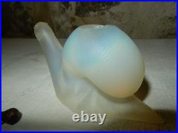 Rare Escargot Sabino Art Déco en Verre Opalescent piques à cocktail Sculpture