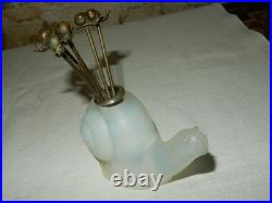 Rare Escargot Sabino Art Déco en Verre Opalescent piques à cocktail Sculpture