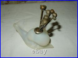 Rare Escargot Sabino Art Déco en Verre Opalescent piques à cocktail Sculpture