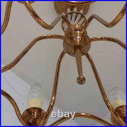 Rare Lustre Henri Petitot Art Déco 1950 Cuivre Verre Opalescent Design Chic