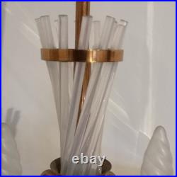 Rare Lustre Henri Petitot Art Déco 1950 Cuivre Verre Opalescent Design Chic