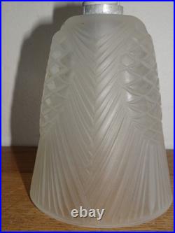 Rare Paire de Tulipes Verrerie d'Art Degué Décor de Pomme de Pin Art Déco 501