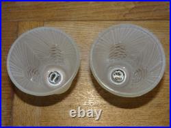 Rare Paire de Tulipes Verrerie d'Art Degué Décor de Pomme de Pin Art Déco 501