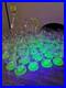 Rare Service de 32 Verres en Ouraline Art Deco, avec Une Carafe Et un Broc 1930's