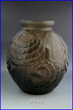 Rare Vase Ancien Art Deco Pierre D'avesn En Verre