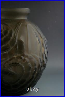 Rare Vase Ancien Art Deco Pierre D'avesn En Verre