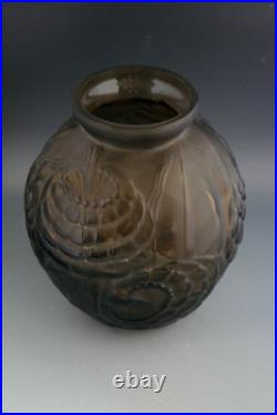Rare Vase Ancien Art Deco Pierre D'avesn En Verre