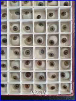 Rare lot de 100 prothèses oculaires ancienne verre et porcelaine oeil yeux globe