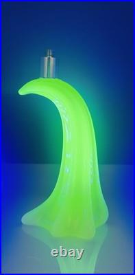 Rare pied de lampe Art Déco en ouraline verre à l'uranium Rare Unique