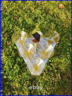 Rare service à liqueur Art Déco signé LB acier inox et verres d'époque