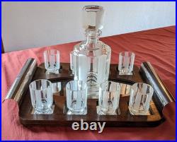 Rare verrerie art déco complet signée verres cristal design création Tchèque