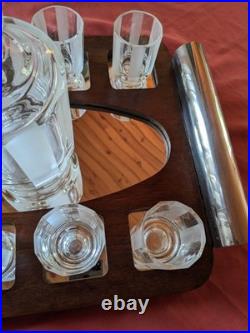 Rare verrerie art déco complet signée verres cristal design création Tchèque