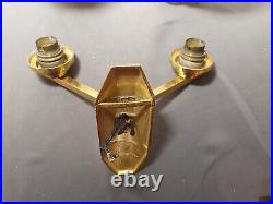 Ravissante applique lampe murale art deco 1930 double abat jour tulipe en verre