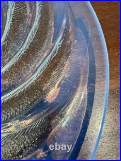 René Lalique Ancienne coupe Poissons Art Deco en verre opalescent signée