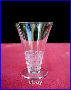 Rene Lalique Bourgueil 6 Wine Glasses Verre A Vin Cristal Taillé Art Deco 1930 C