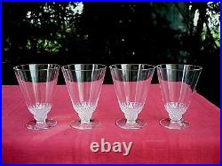 Rene Lalique Champigny 4 Wine Glasses 4 Verre A Vin Cristal Taillé Art Deco 1930