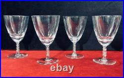 Rene Lalique Guebwiller 4 Wine Glasses 4 Verres A Vin Cristal Taille Art Deco A