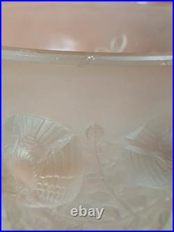 René Lalique vase Art Déco modèle Saint François aux moineaux, verre signé B732