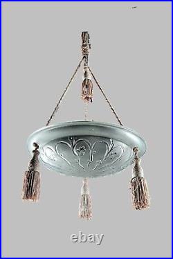 SABINO Paris suspension Art Deco modèle déposé n° 4378 monture en soie 1920s