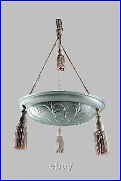 SABINO Paris suspension Art Deco modèle déposé n° 4378 monture en soie 1920s