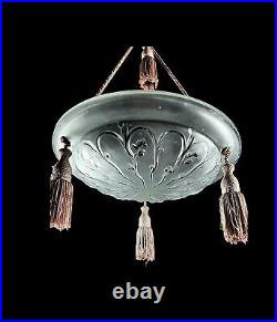 SABINO Paris suspension Art Deco modèle déposé n° 4378 monture en soie 1920s
