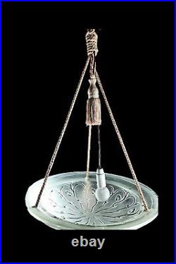 SABINO Paris suspension Art Deco modèle déposé n° 4378 monture en soie 1920s