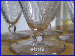 SAINT LOUIS 6 ANCIENS VERRES A VIN BLANC CRISTAL MODELE ASTRID ART DECO ht 9 cm