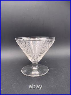 SAINT-LOUIS Série 6 coupes à champagne Astrid Art Déco cristal gravé c. 1930